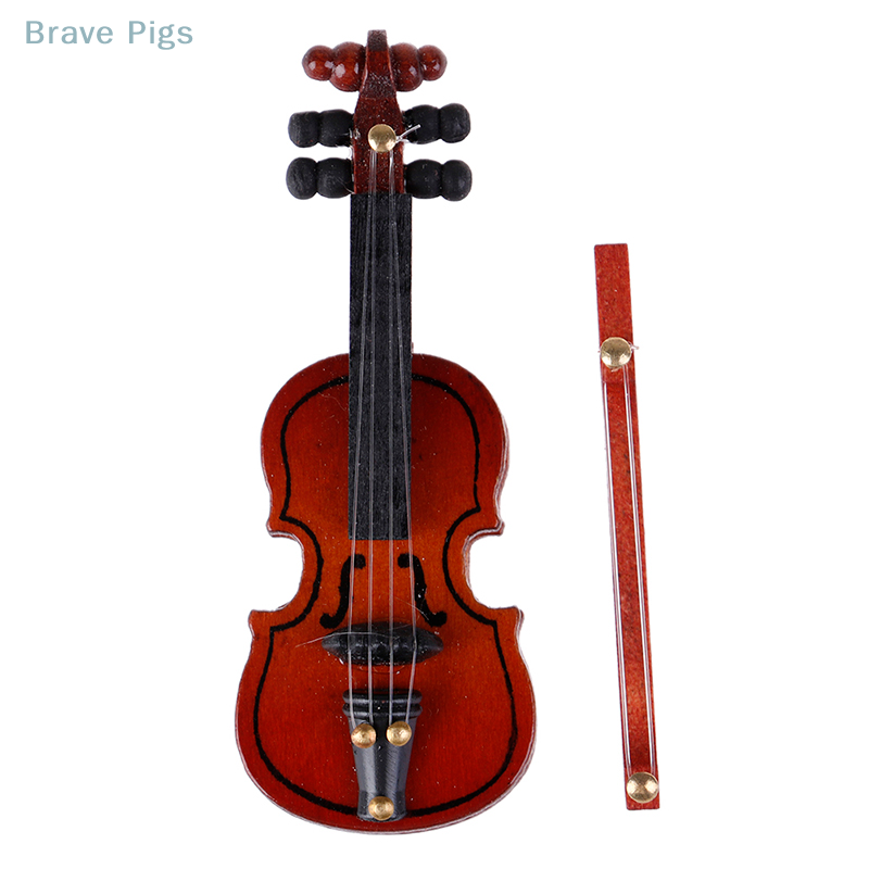 Musical Instrument Veena - Dollhouse Violin Mini Wooden Instruments Miniature