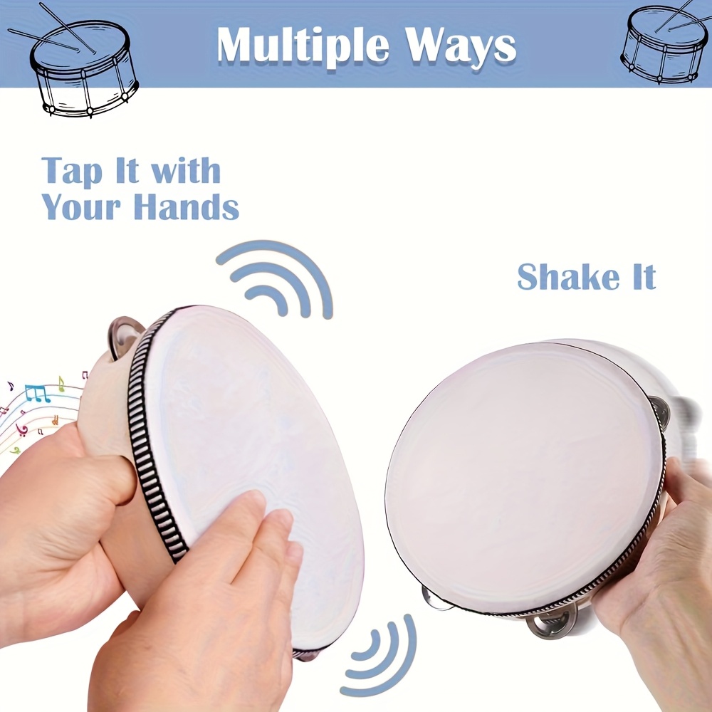 1/3pcs Wooden Tambourine 6/8/1 - đánh giá và giá Musical Instrument Games